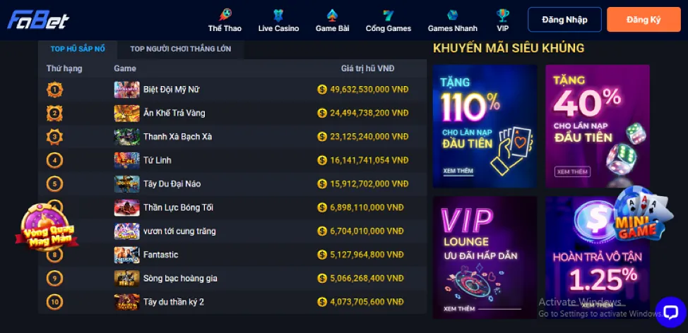 Trò chơi nổ hũ và bắn cá tại xin888 link vào